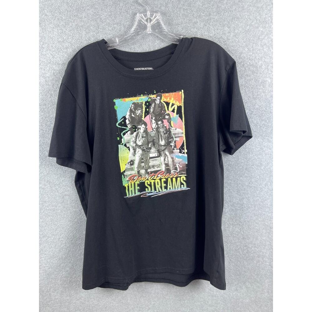 Ghostbusters Don't Cross the Streams Shirt Size XL Black Short Sleeve Tee Retro